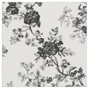 Tissu Motif de toile de rose noire classique