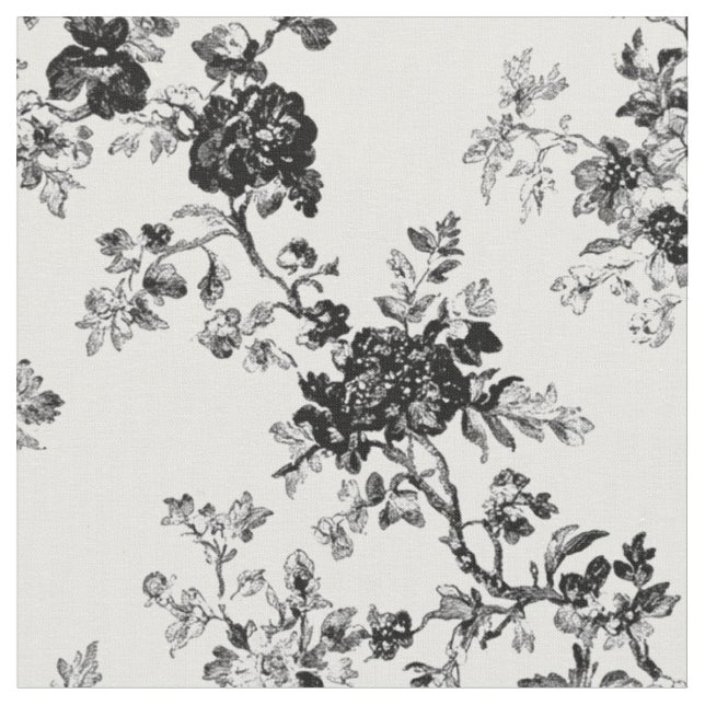 Tissu Motif de toile de rose noire classique (Fermer)