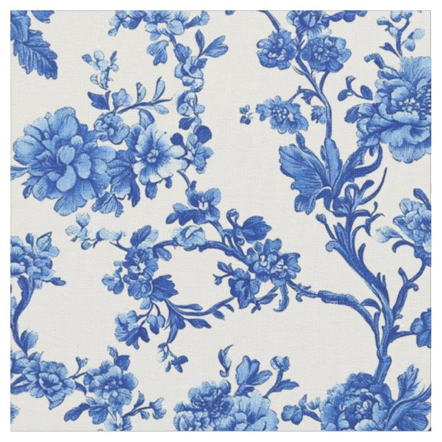 Tissu Motif de toile florale bleu vif (Fermer)