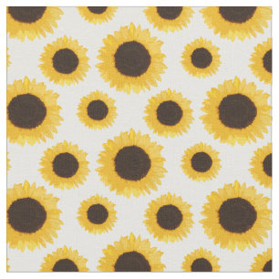 Tissu Motif de tournesol jaune