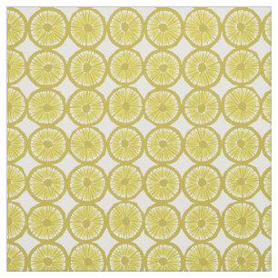 tissu motif de tranches de citron jaune