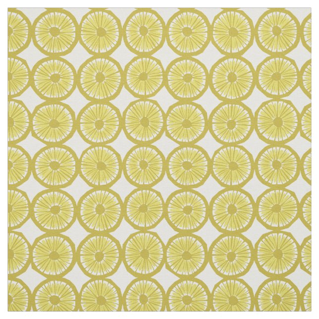 tissu motif de tranches de citron jaune (Échantillon)