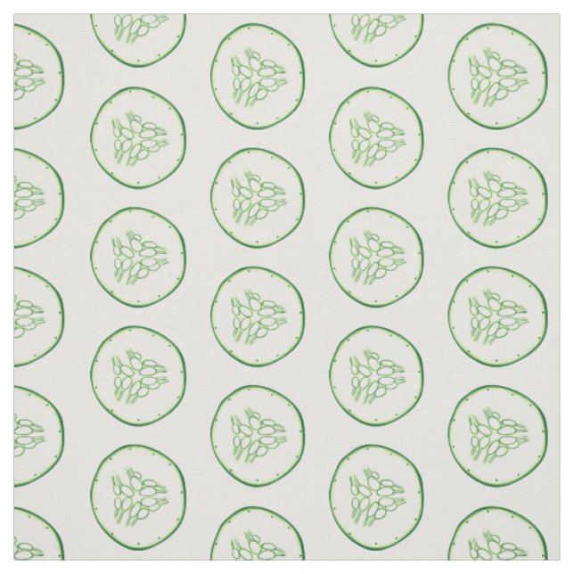 Tissu Motif de tranches de concombre (Échantillon)