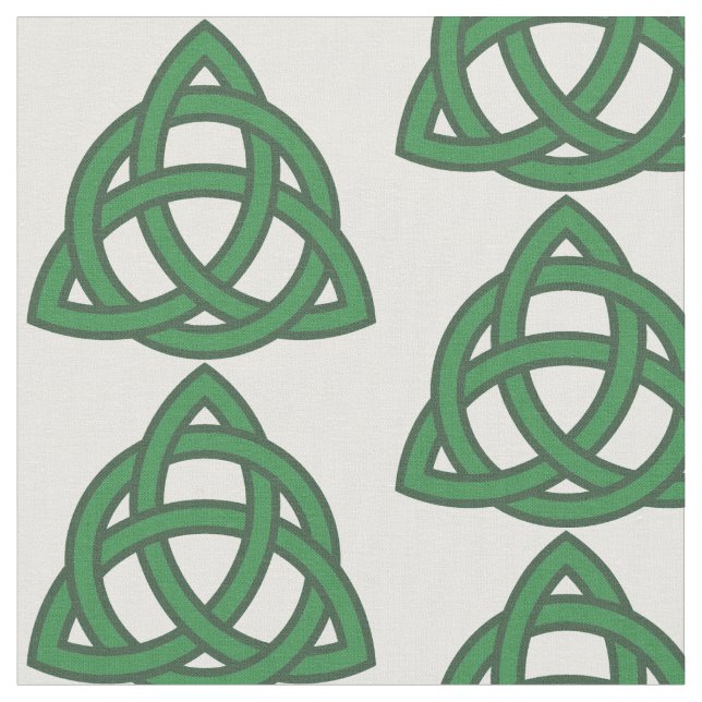 Tissu Motif de trèfle de nœud celtique vert (Fermer)