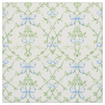Motif de treillis floral vert bleu