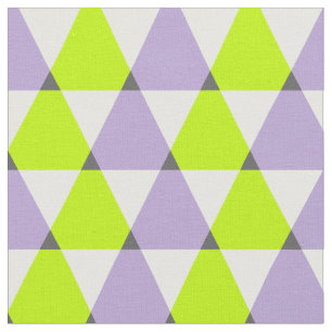 Tissu Motif de triangles vert géométrique moderne violet