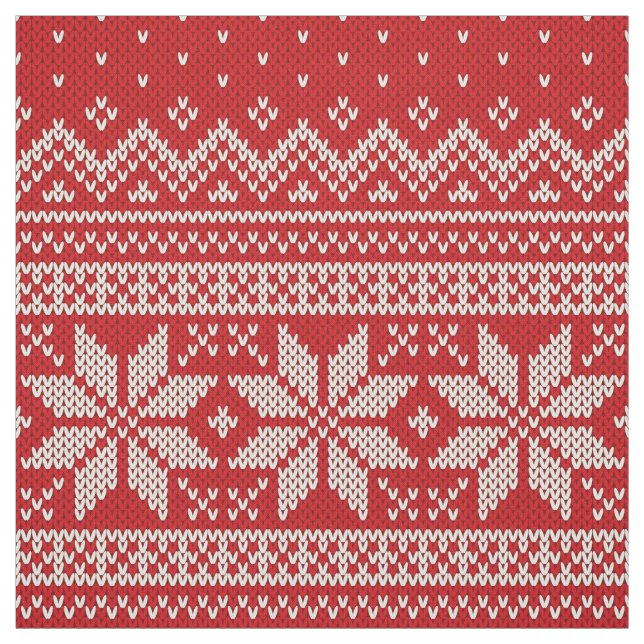 Tissu Motif de tricot de chandail de Noël - ROUGE (Échantillon)