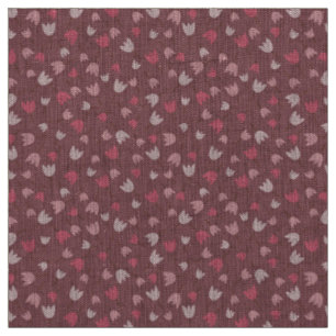 Tissu Motif de tulipe rose foncé - collection