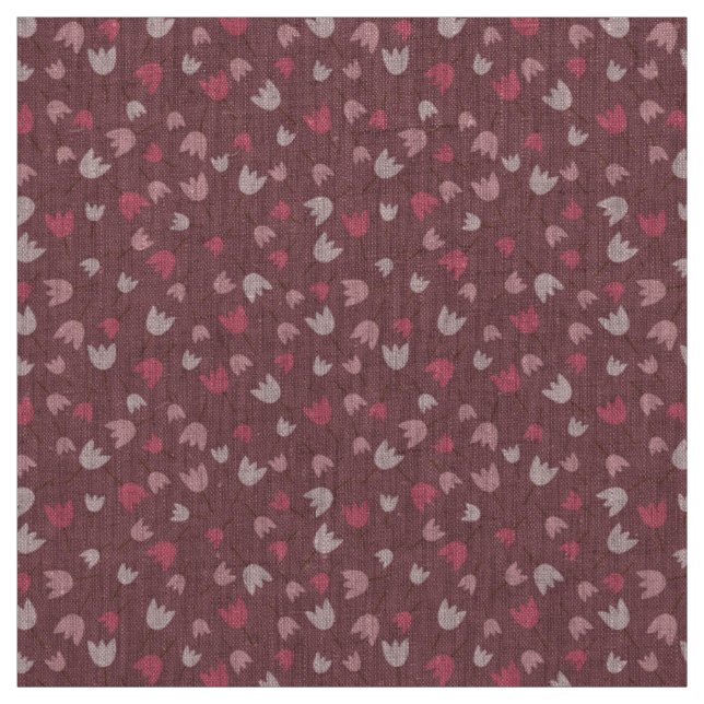 Tissu Motif de tulipe rose foncé - collection (Échantillon)
