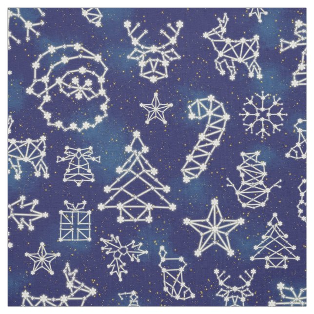 Tissu Motif de vacances de constellation de Noël d'hiver (Échantillon)