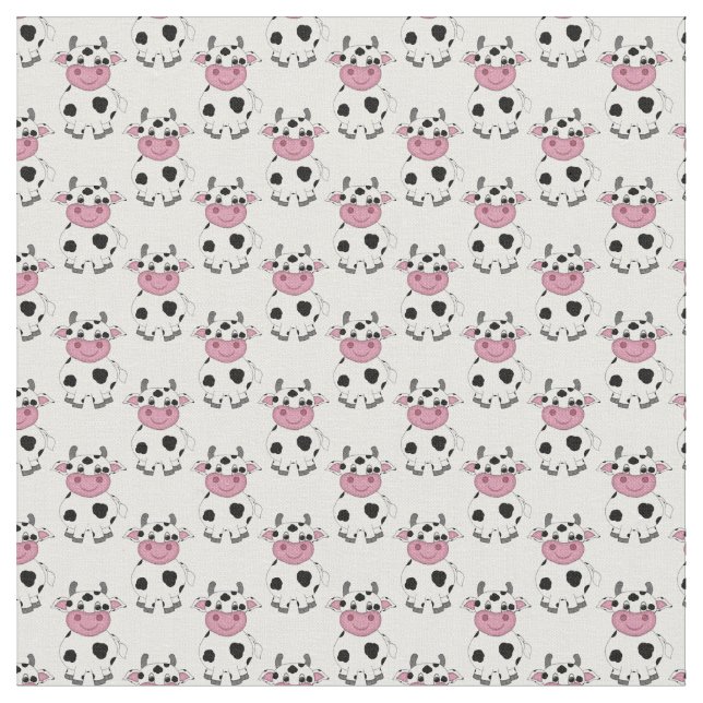 Tissu Motif de vache à dessin animé (Fermer)