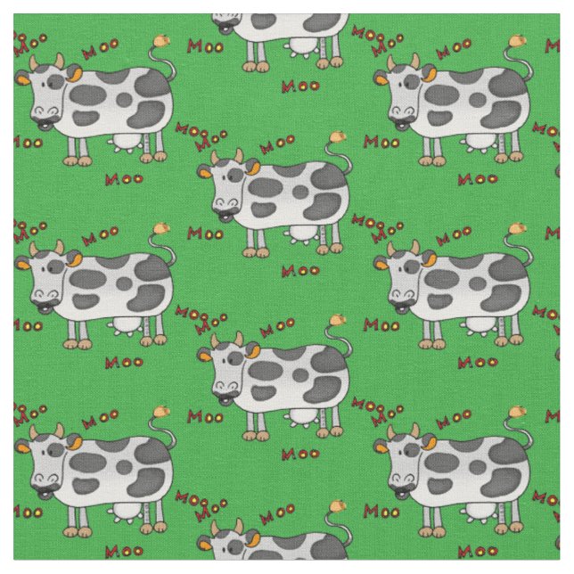 Tissu motif de vache à ferme de MOO de MOO (Fermer)