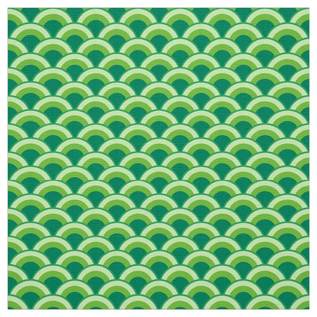 Tissu Motif de vague d'art déco - vert de jade (Échantillon)
