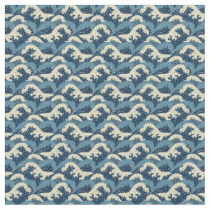 Tissu Motif de vagues japonais de mer