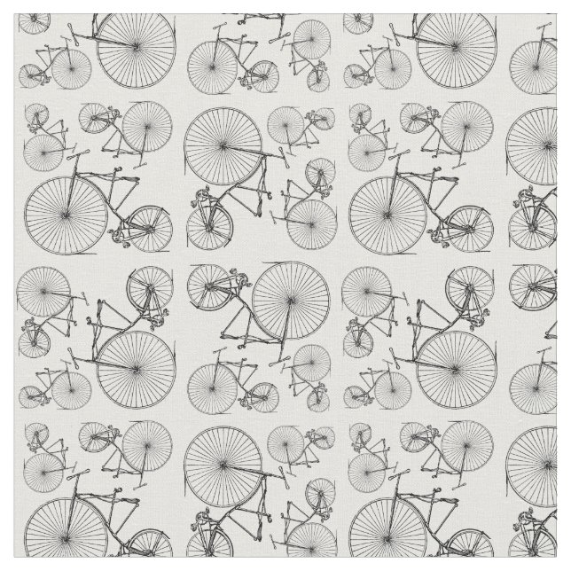 Tissu Motif de vélo classique à bicyclette rétro (Fermer)