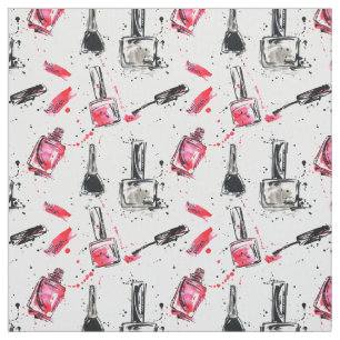 Tissu Motif de vernis à ongles d'aquarelle