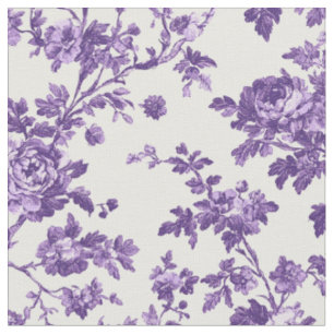 Tissu Motif de vigne botanique violet