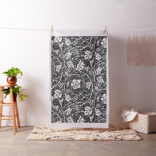 Tissu Motif de vigne de raisin noir et blanc de William 