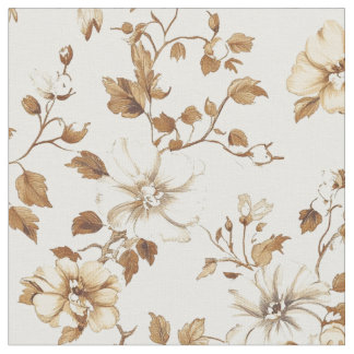 Tissu Motif de vigne florale à l'aquarelle neutre