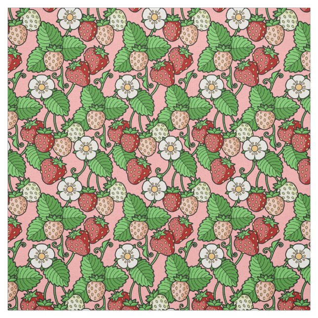 Tissu Motif de vigne fraise (Échantillon)
