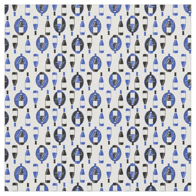 Tissu Motif de vin noir et bleu (Fermer)