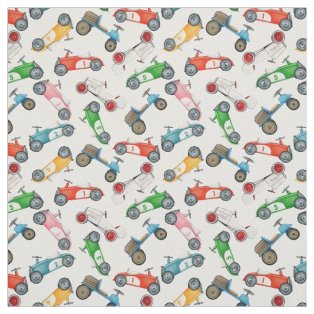 Tissu Motif de voiture de course vintage (Échantillon)