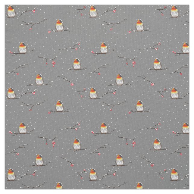 Tissu motif de vol et de neige (Échantillon)