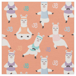 Tissu Motif de Yoga Llamas Personnages amusants de Yoga