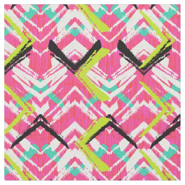 Tissu Motif de zigzag rose tiré par la main (Fermer)