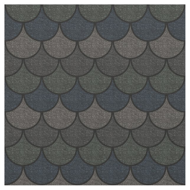 Tissu Motif d'écaille de dragon festonnée foncée (Fermer)