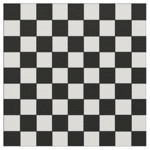 Tissu Motif d'échecs noir et blanc