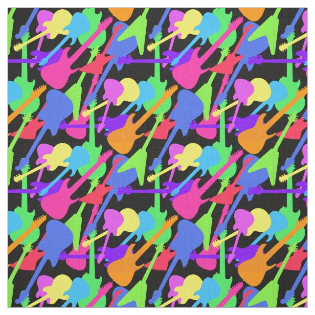 Tissu Motif d'éclaboussure de guitare (Échantillon)