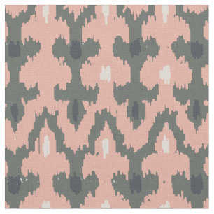 Tissu Motif décoratif tribal Ikat Gray rose