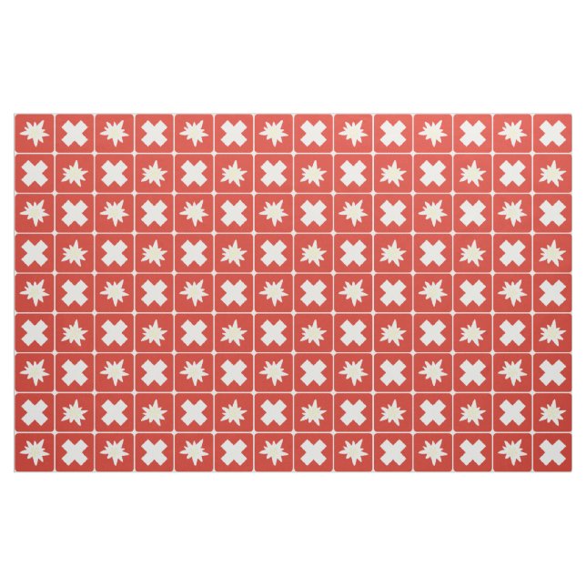 Tissu Motif d'edelweiss de la Suisse (Fat Quarter)