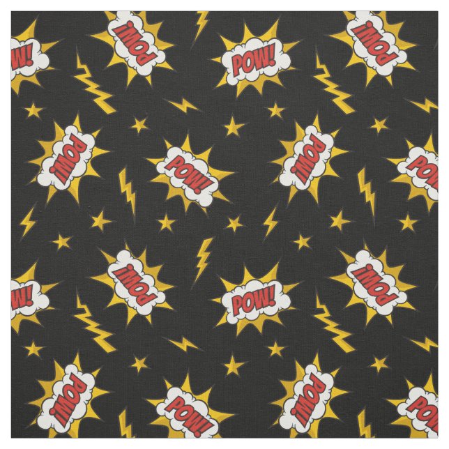 Tissu Motif d'effet sonore de bande dessinée (Échantillon)