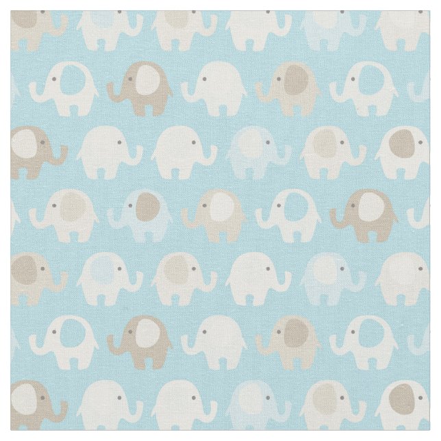 Tissu Motif d'éléphant de bleus layette (Fermer)
