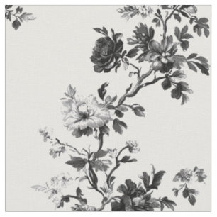 Tissu Motif délicat de toile florale noire