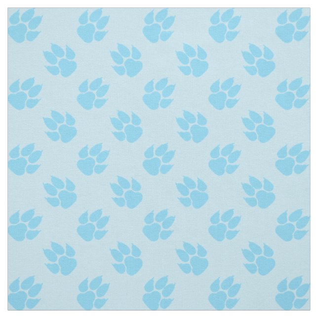 Tissu Motif d'empreintes de pattes de chien bleu clair (Échantillon)