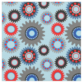 Tissu Motif d'engrenage coloré