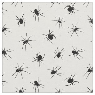 Tissu Motif déplaisant Black and White Spider