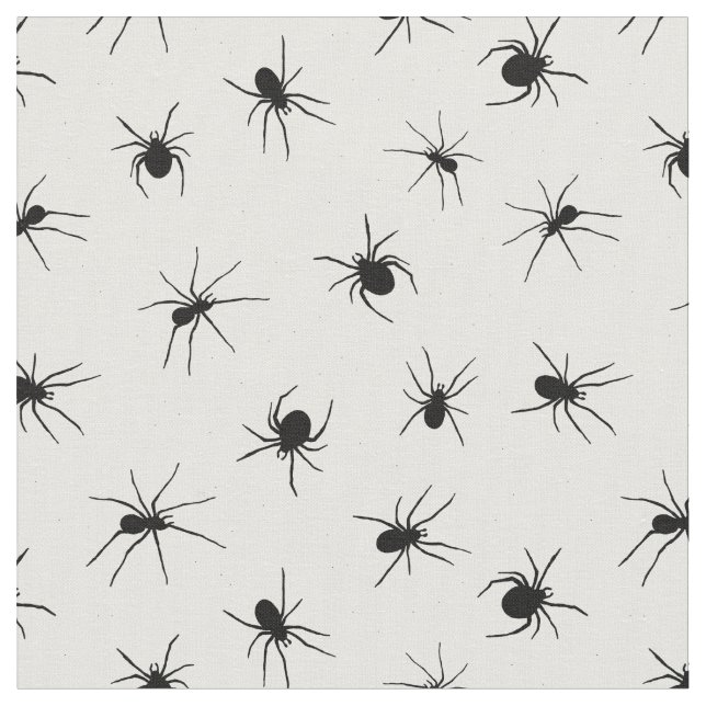 Tissu Motif déplaisant Black and White Spider (Fermer)