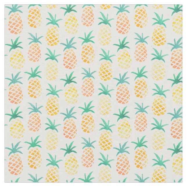 Tissu Motif des ananas jaunes (Fermer)