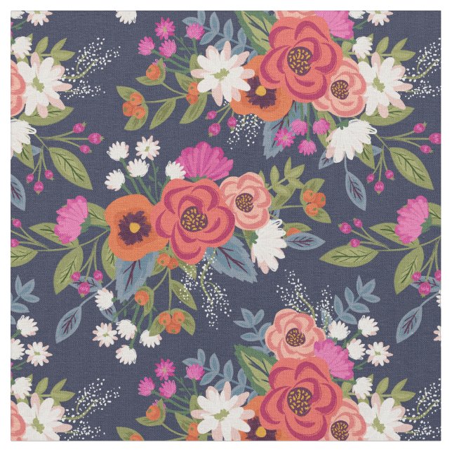 Tissu Motif des bouquets floraux de Boho (Fermer)