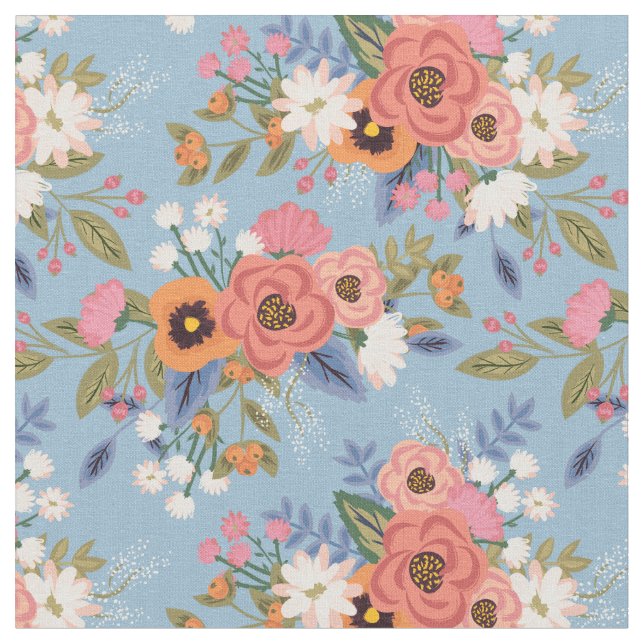 Tissu Motif des bouquets floraux Pastels Boho (Fermer)