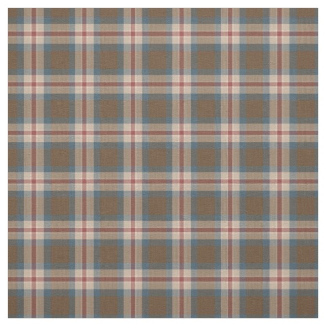 Tissu Motif des Carrés Brown du Tartan rouge du Beige bl (Échantillon)