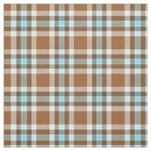 Tissu Motif des Carrés de Tartan bleu turquoise Brown f