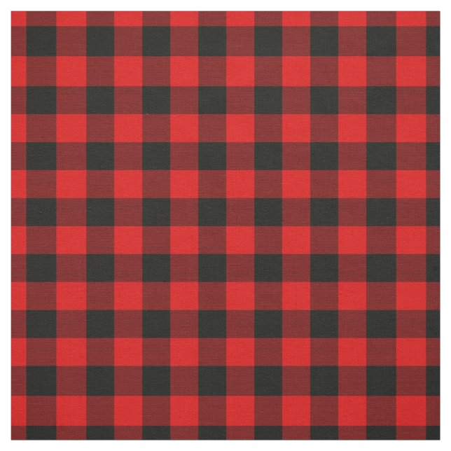 Tissu Motif des Carrés de Tartan en rouge noir (Échantillon)