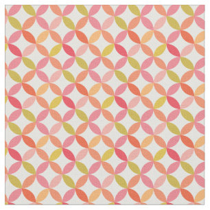 Tissu Motif des cercles rose rouge du milieu du siècle