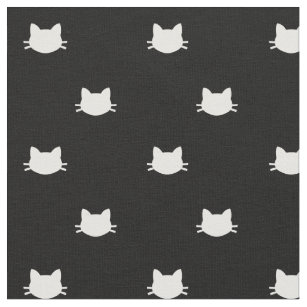 Tissus Chat Noir Et Blanc Pour Loisirs Creatifs Couture Zazzle Fr