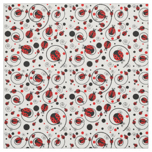 Tissu Motif des chouettes Pois de Ladybugs rouges